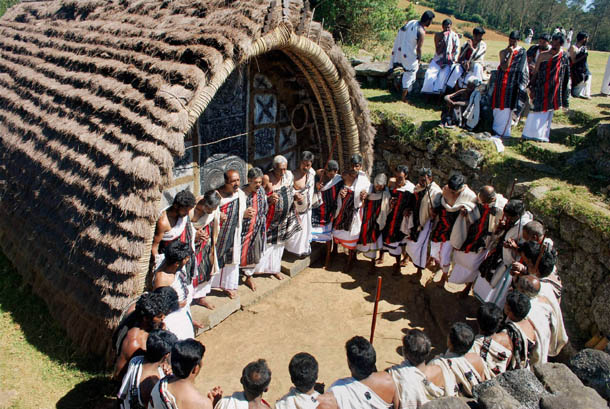 Ooty: Toda tribal people celebrating New Year in Ooty on Sunday. PTI Photo(PTI1_5_2014_000085B) *** Local Caption ***